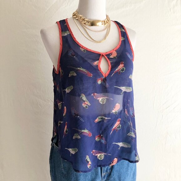Modcloth Bird Print Tank Top - Picture 5 of 8